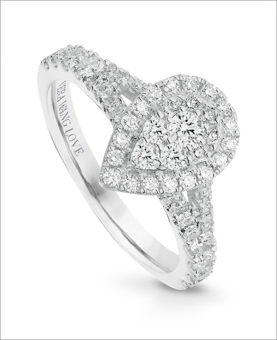 Vera Wang 18ct White Gold 0.70ct Diamond Pear Cluster Ring