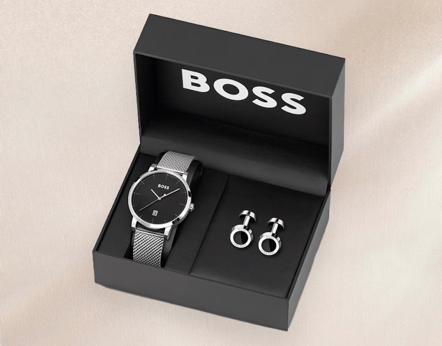 Boss watch and cufflinks