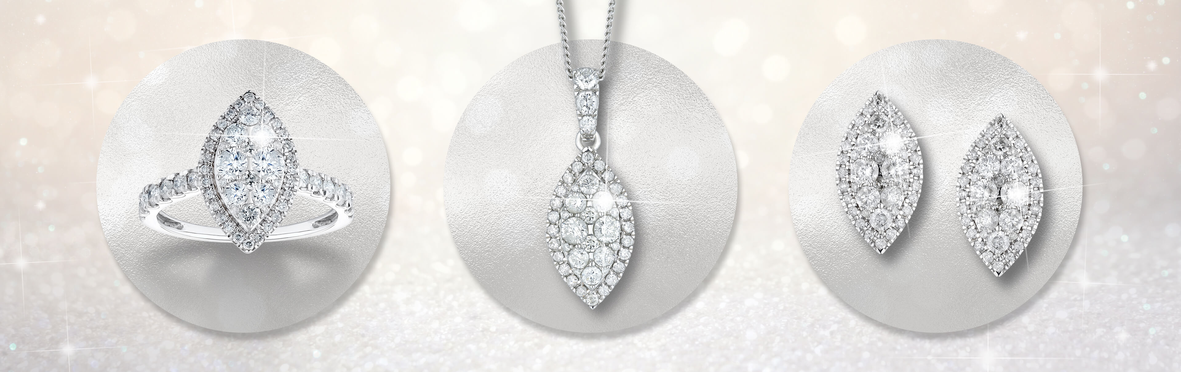 9ct White Gold & 0.06ct Diamond Total Heart Necklace | Ernest Jones