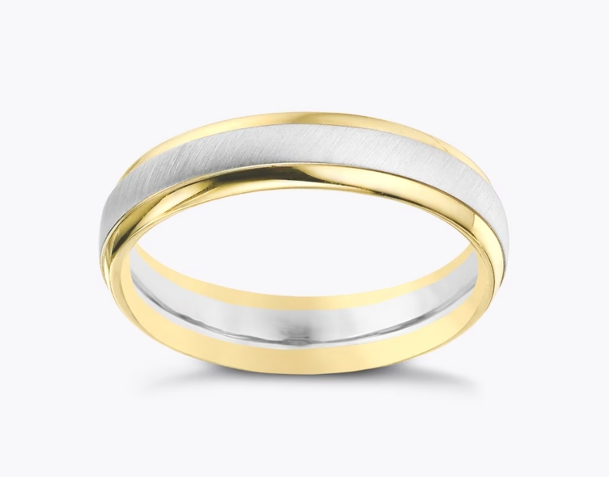 White and yellow gold engagement ring