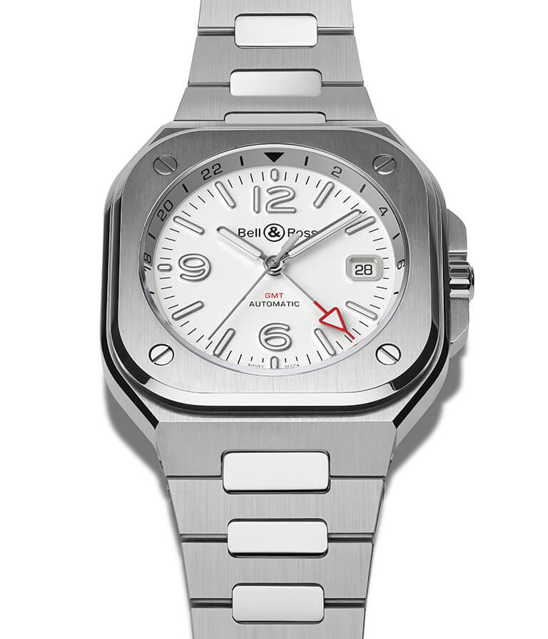 BR 05 GMT White Stainless Steel Watch