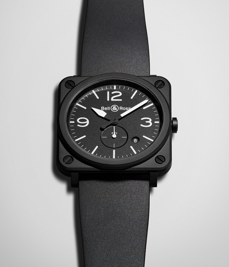 BR S Ion-Plated Black Strap Watch